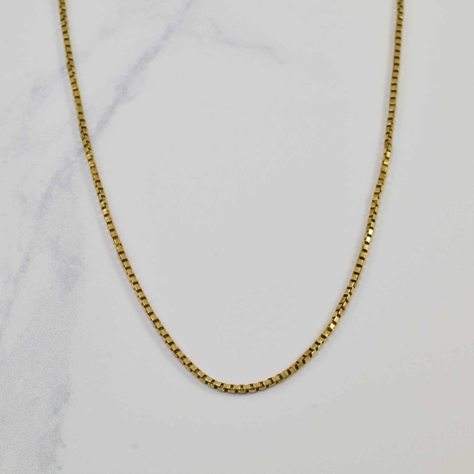 10K Yellow Gold Box Chain Necklace for Women - 21 Inch Durable & Hypoallergenic - Perfect for Everyday Wear, Gifts & Special Occasions