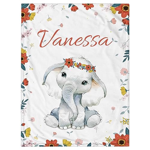 Floral and Elephant - Red