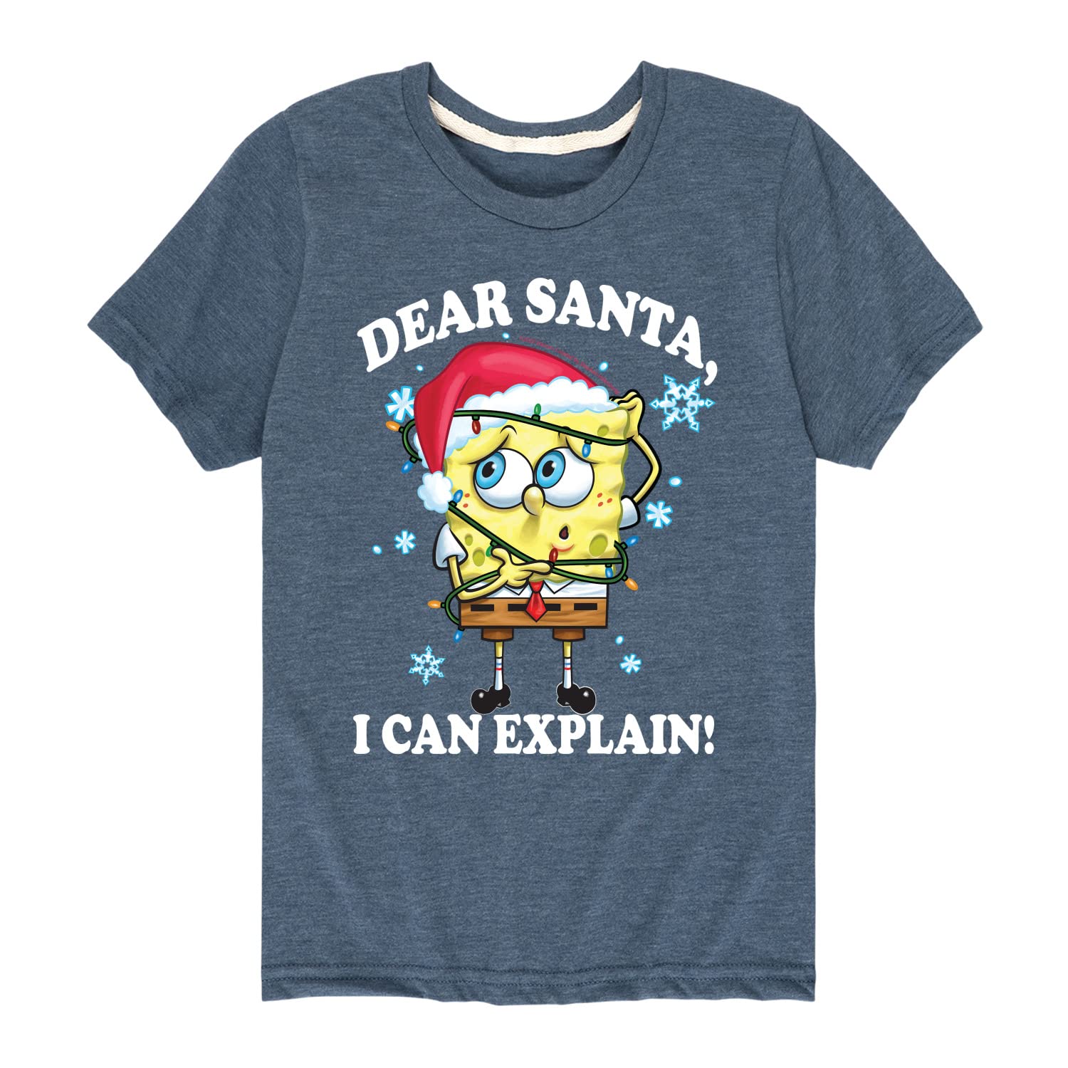 SpongeBob SquarePants Dear Santa Graphic T-Shirt for Toddler & Youth - Soft Cotton Short Sleeve Tee - Christmas Holiday Gift & Casual Wear