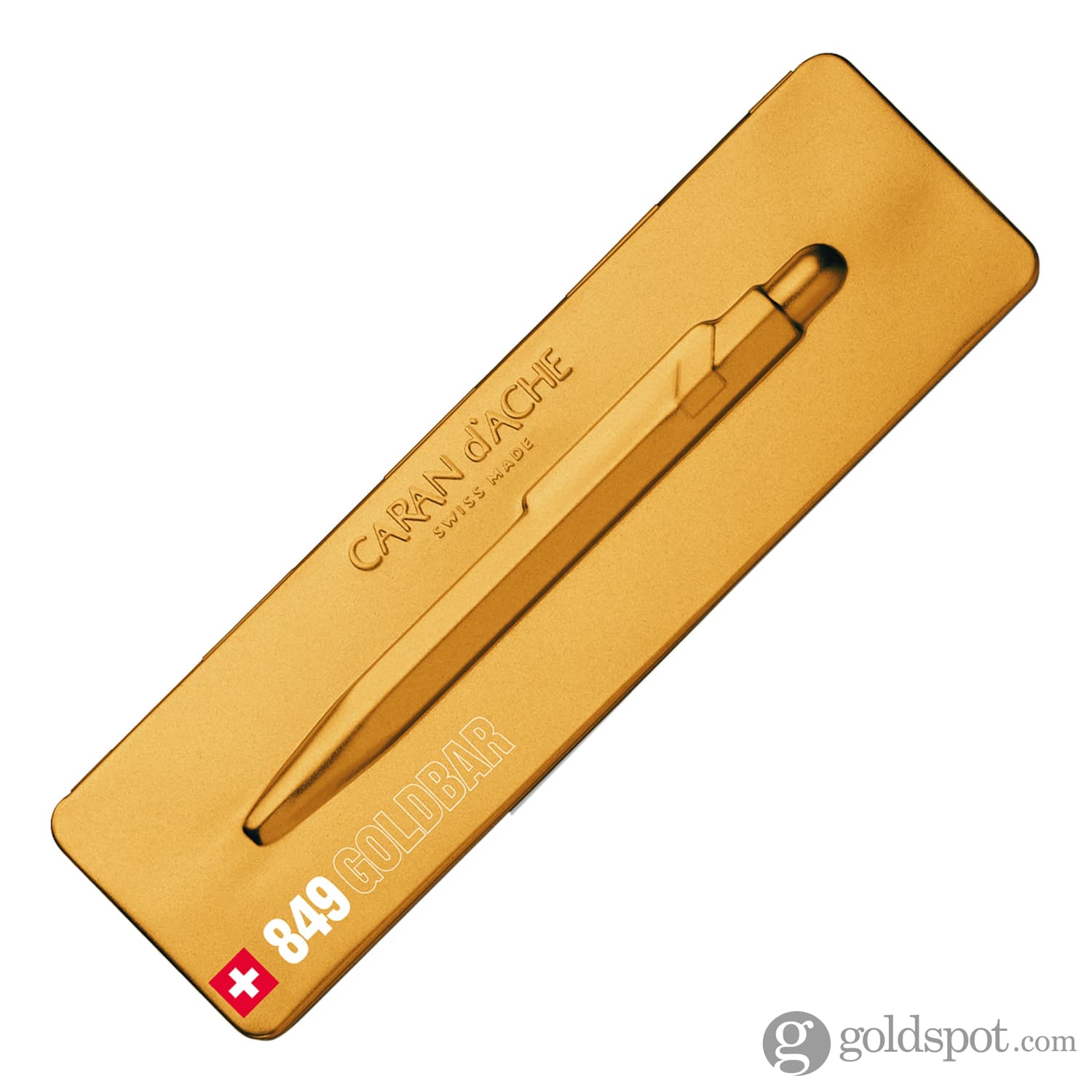 Premium Caran d'Ache 849 Metal Collection Gold Ballpoint Pen - Luxury Writing Instrument for Professionals, Gifts & Office Use