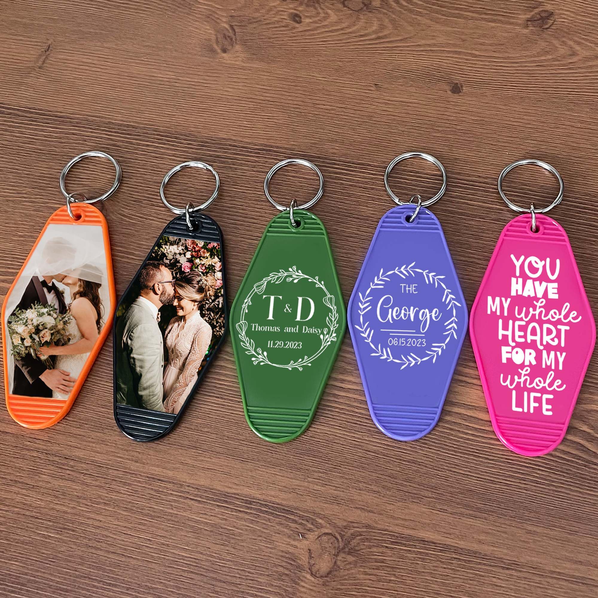Personalized Wedding Keychains - Custom Engraved Bulk Favors with Logo/Text/Photo - Perfect for Bridal Showers, Receptions & Guest Souvenirs