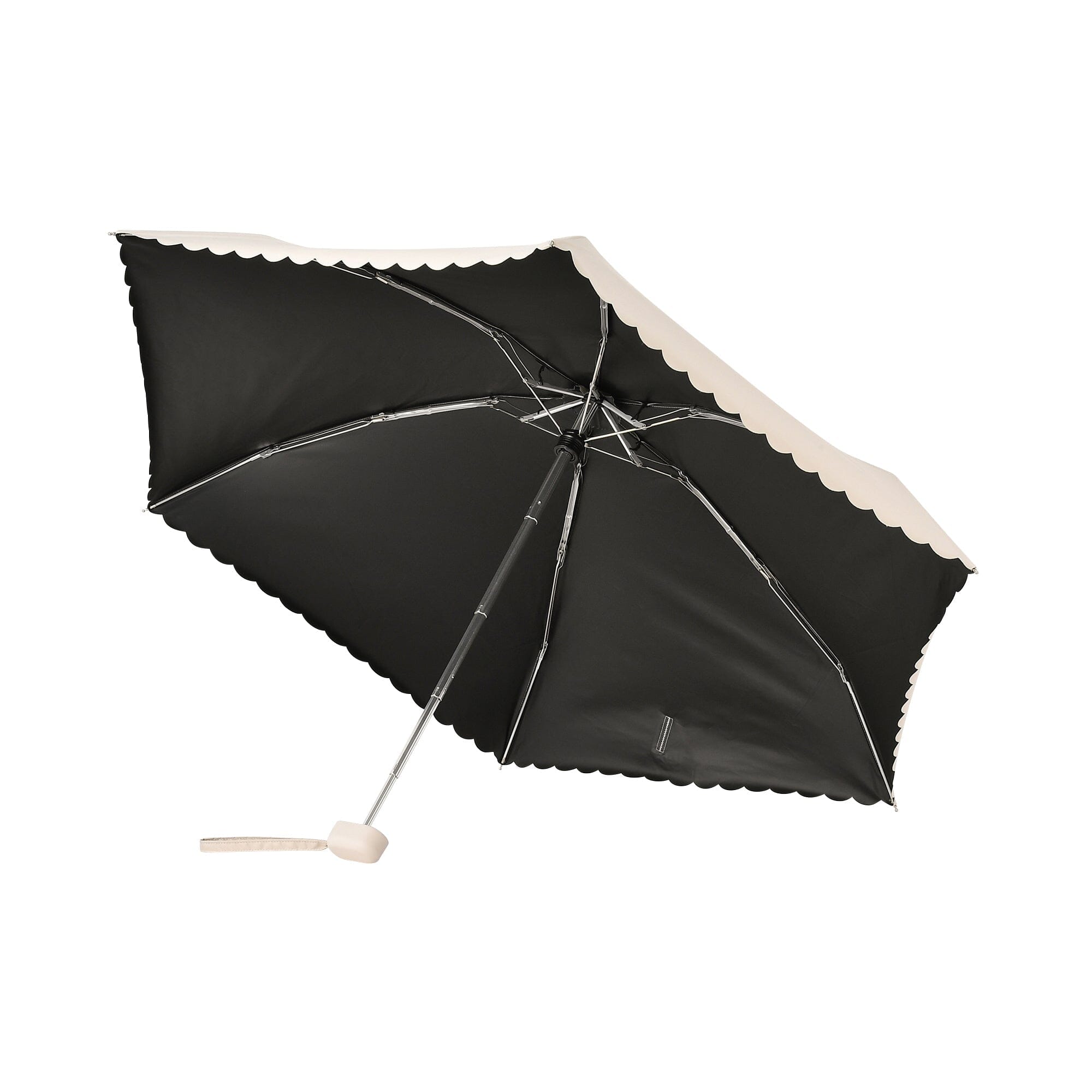 Compact Mini Parasol 47cm Light Beige - UV Protection & Waterproof for Sunny & Rainy Days - Perfect for Beach, Picnics, and Outdoor Events