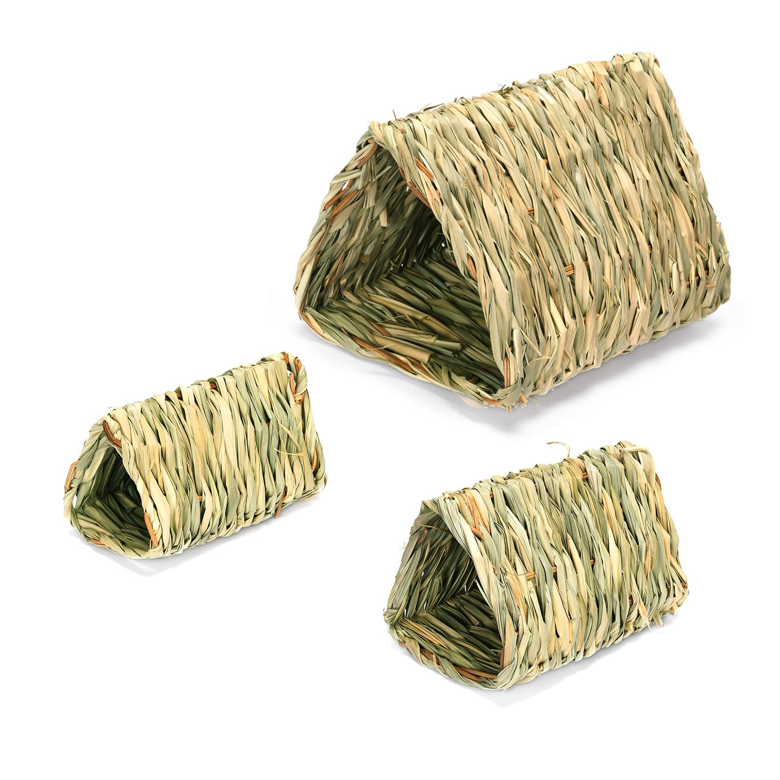 Natural Grass Rabbit House - Lightweight & Comfortable Small Animal Tunnel Play Bed, Chew Toy for Rabbits, Hamsters, Guinea Pigs - Perfect for Indoor/Outdoor Play, Chewing & Nesting