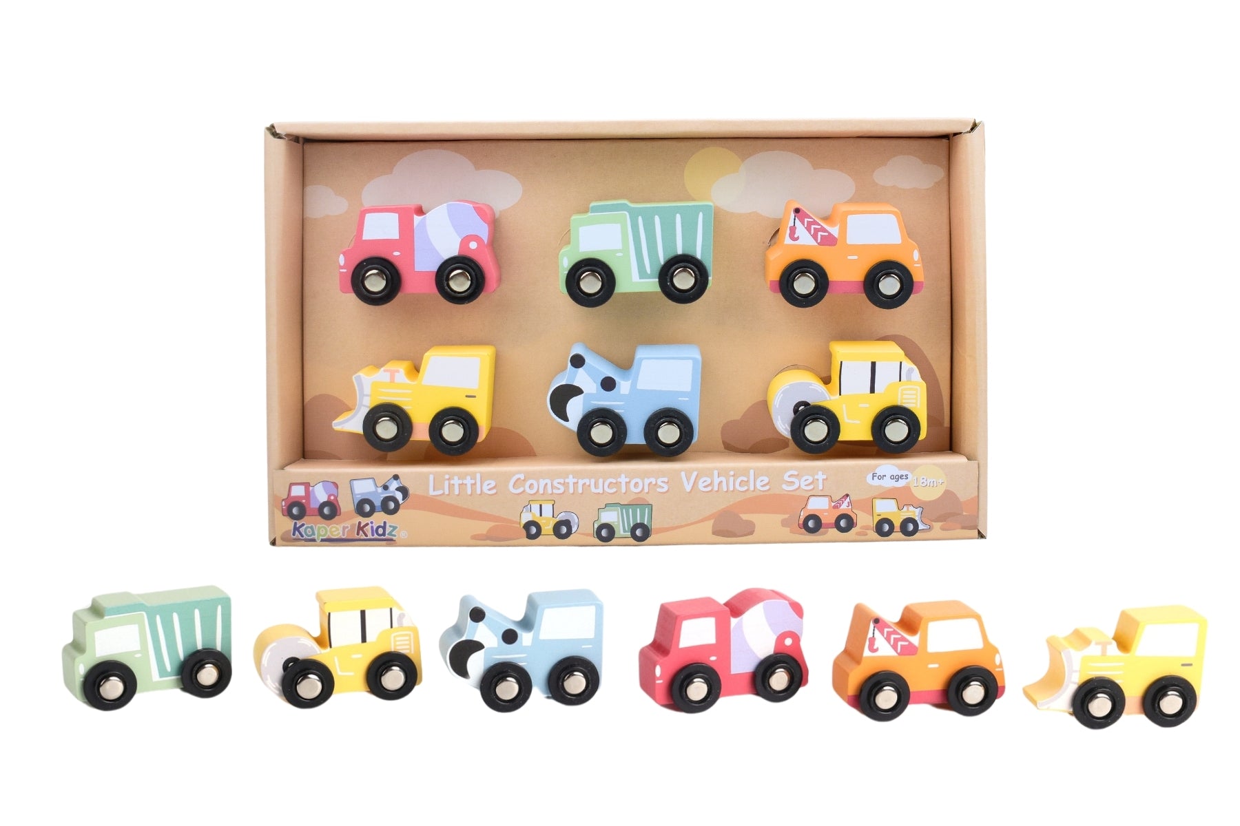 Kaper Kidz Little Constructors Vehicle Set - 24-Piece Construction Toy Trucks for Kids Ages 3-6 | STEM Learning Toys for Toddlers | Perfect for Pretend Play, Birthday Gifts & Daycare Activities