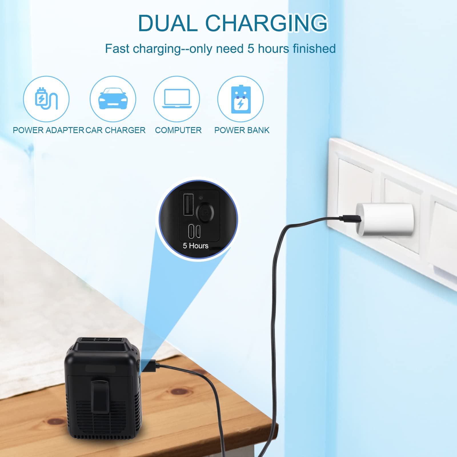 8000mAh Rechargeable Waist Fan - 32 Hours Runtime, 3 Speed Portable Wearable Fan, Hands-Free Cooling Fan for Outdoor Activities - Perfect for Hiking, Fishing, Cycling, and Summer Wear with T-Shirts & Jackets