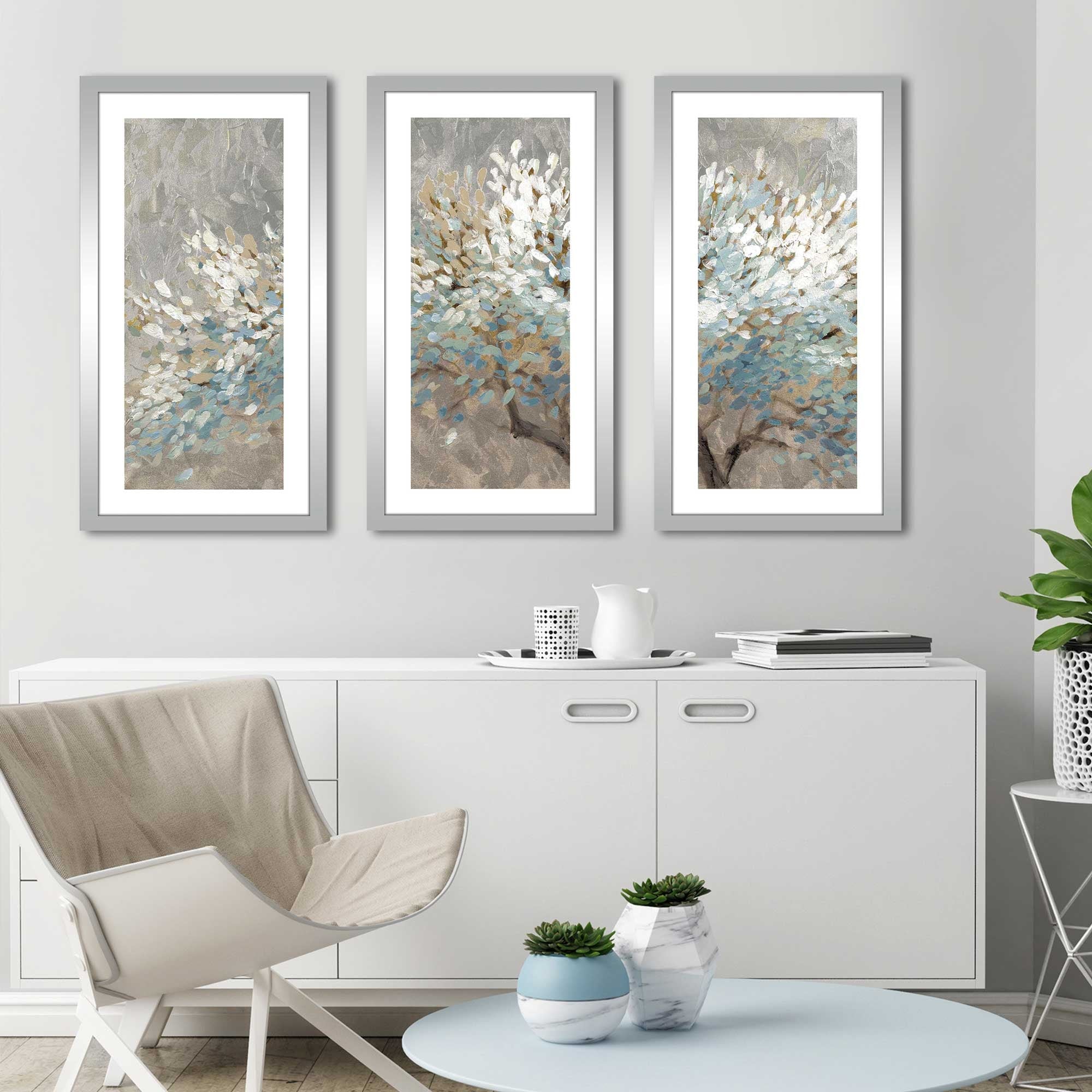 A Thousand White Lifetimes 3-Piece Canvas Wall Art Set - Modern Abstract Landscape Prints on Aluminum - Perfect for Living Room, Bedroom & Office Decor