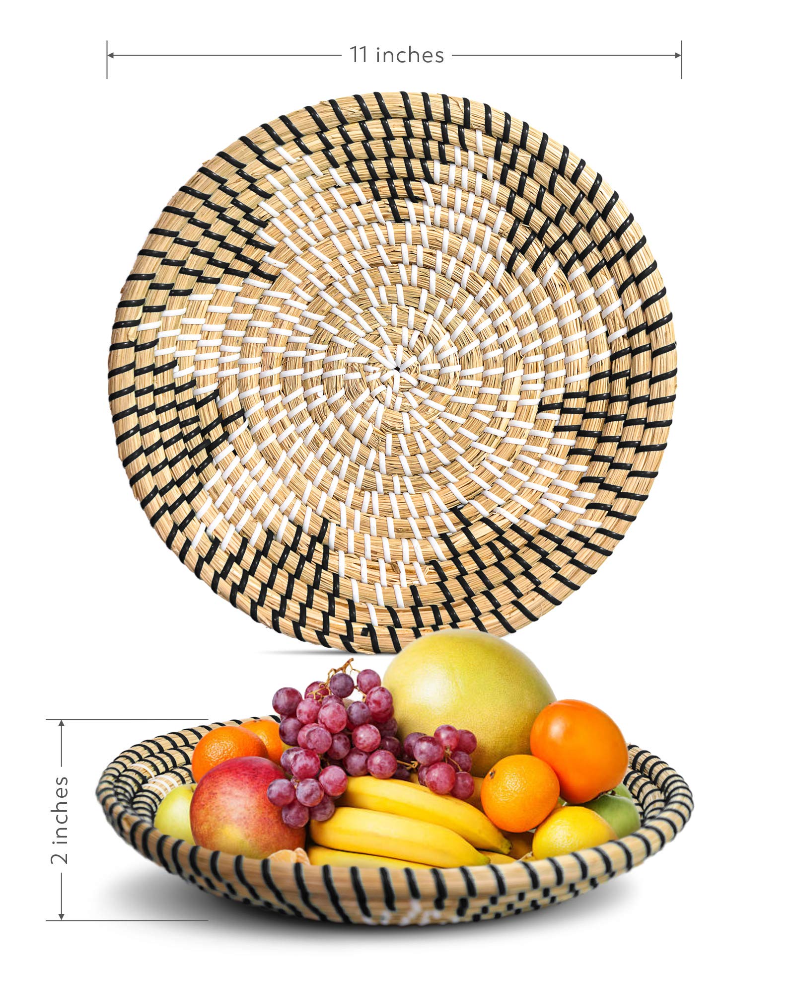 Handmade Boho Woven Wall Basket - Home Decor for Bedroom & Living Room