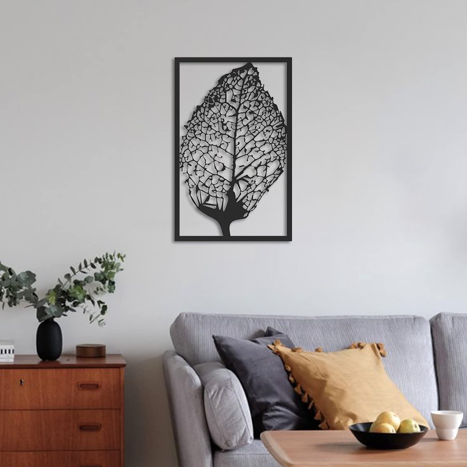 LaModaHome - Autumn Gold Metal Wall Art Decor for Living Room, Bedroom, Kitchen & Bathroom | Indoor Outdoor Wall Hanging | Perfect for Fall Home Decor & Seasonal Interior Design