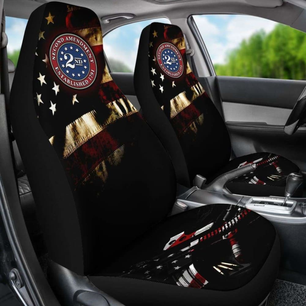2nd Amendment Car Seat Covers - Patriotic Gun Rights Themed Seat Protectors for Trucks & SUVs | Perfect for Hunting Trips & Outdoor Adventures