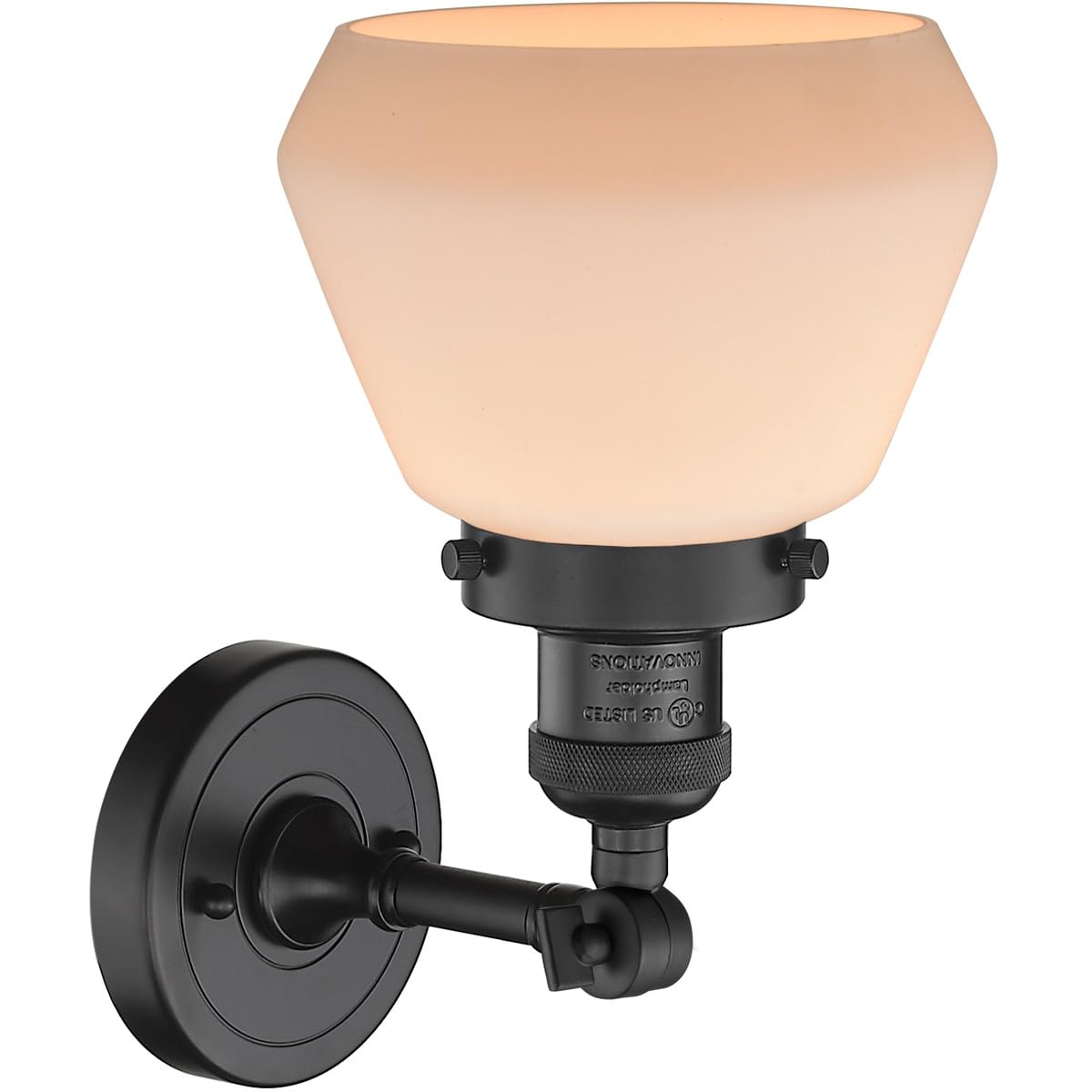 Innovations 203-BK-G171 Matte Black Wall Sconce Light Fixture - Single Bulb Modern Lighting for Bedroom, Hallway & Living Room Decor