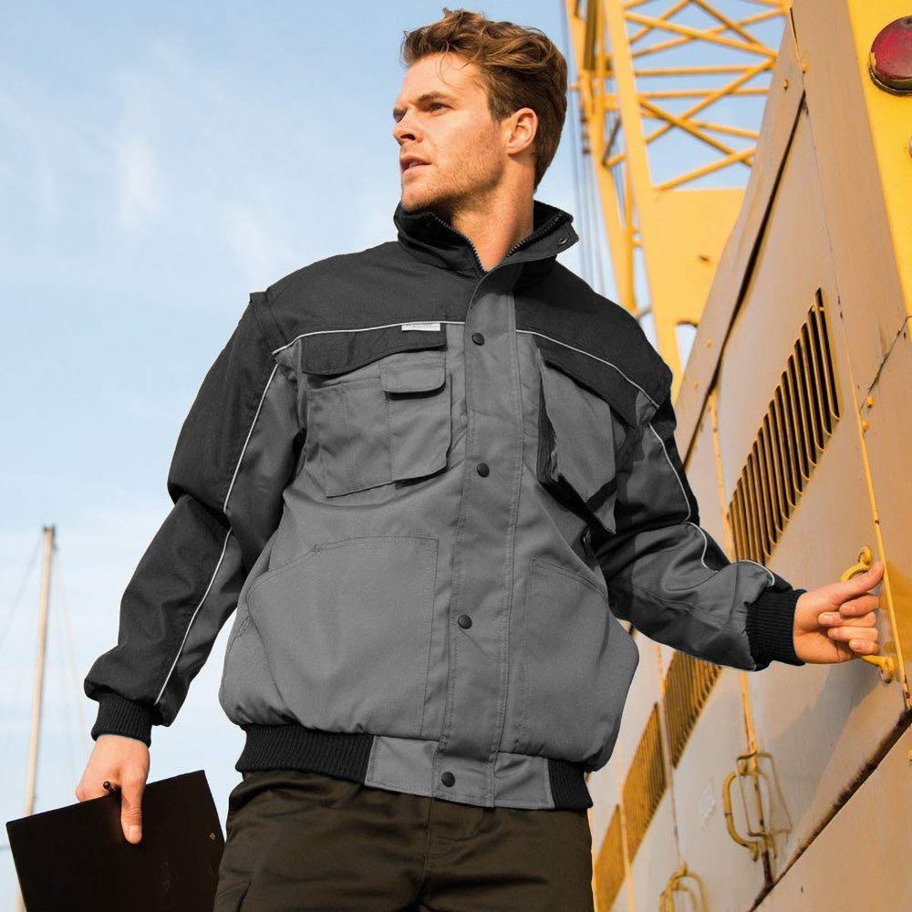 Men's Heavy Duty Waterproof Windproof Work Jacket with Zip Sleeve - Durable Outdoor Workwear for Construction, Hiking & Winter Protection