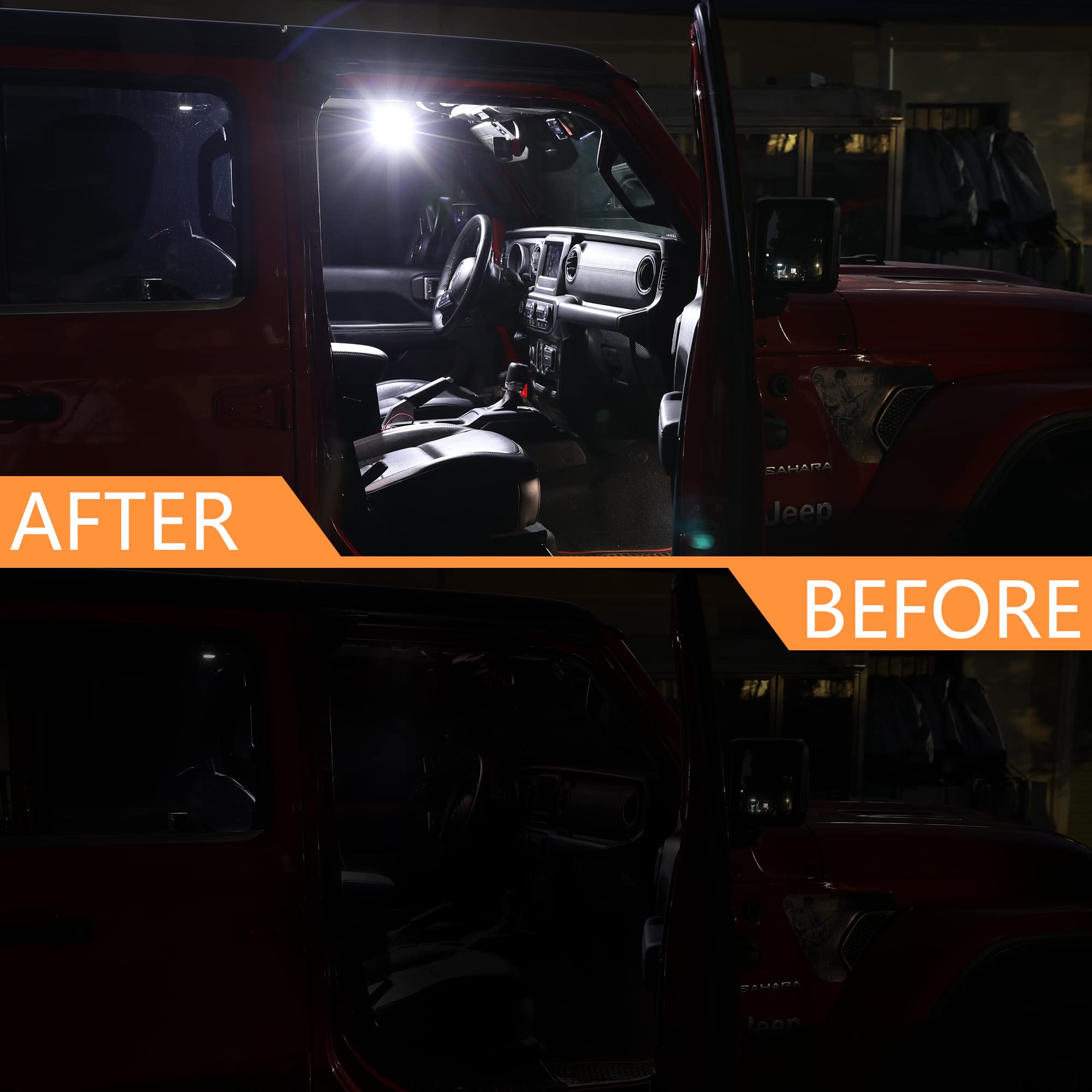 Jeep Wrangler Roll Bar Grab Handles with Dome Light | Compatible with 1945-2025 CJ YJ TJ JK JL & Gladiator JT | Fits 2.0