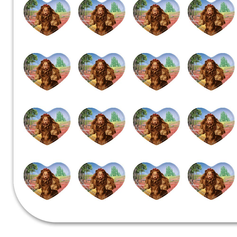 Wizard of Oz Lion Heart Shaped Stickers - Planner, Calendar & Scrapbook Decorative Craft Supplies for DIY Projects, Journaling & Gift Wrapping