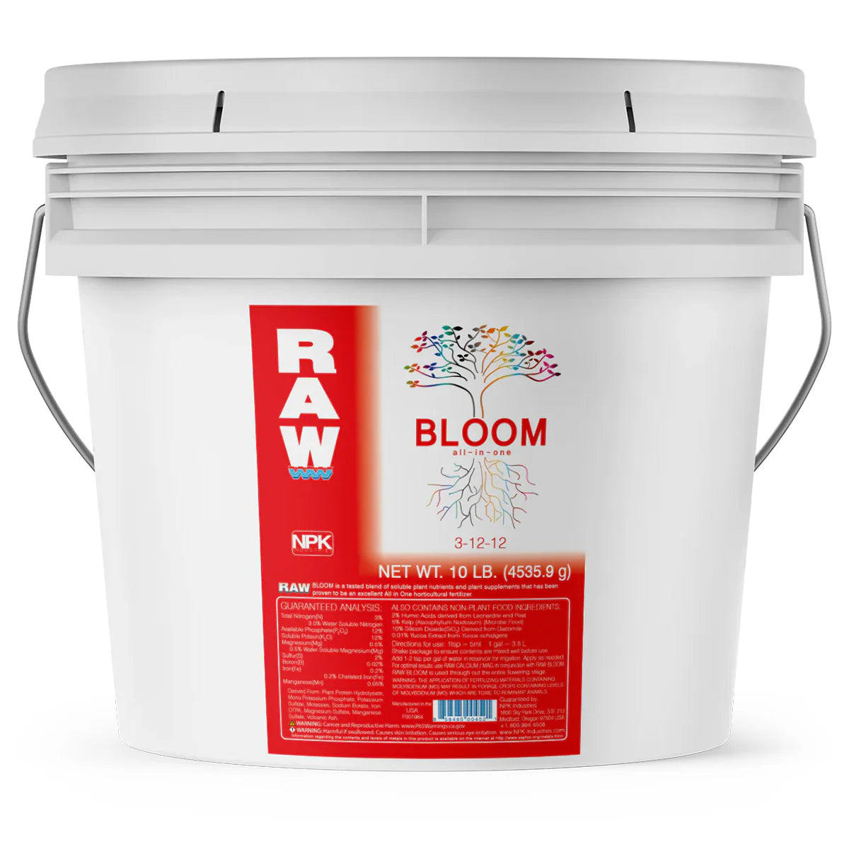 Raw Nutrients Bloom Complete - Premium Plant Flowering Fertilizer for Hydroponics & Soil Gardens | Ideal for Indoor & Outdoor Gardening