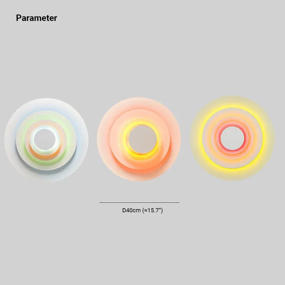 Round Gradient LED Modern Wall Lights - Dimmable Ambient Lighting for Bedroom, Living Room & Hallway