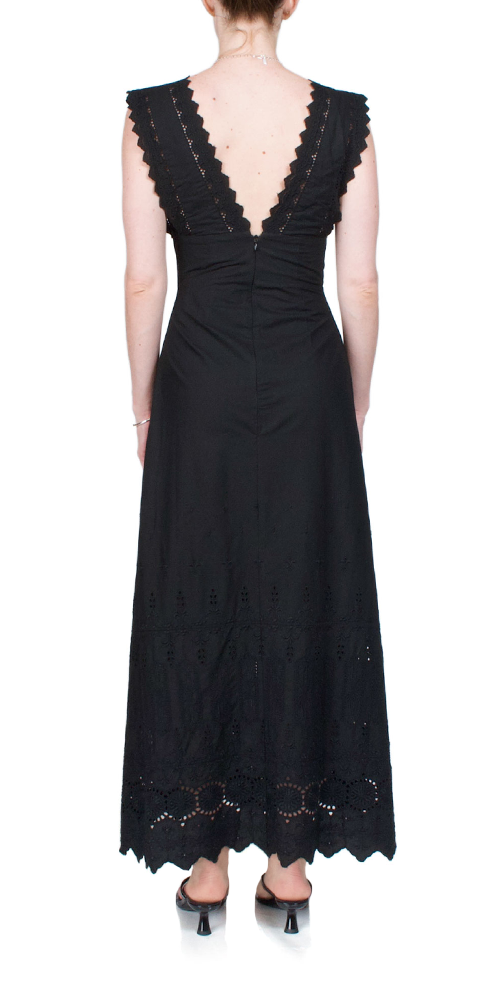 Amelia Black Dress for Women - Elegant Flowy Midi Dress for Casual Wear, Office, Party & Date Night