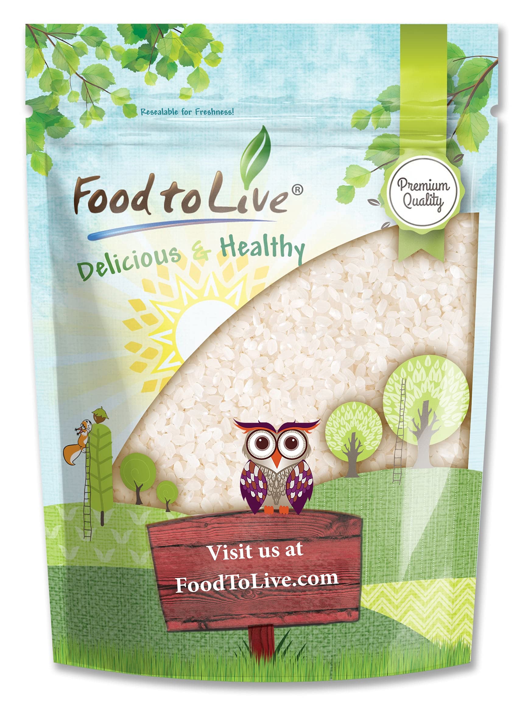 Premium Japanese Style Short-Grain White Rice - 3 Pounds | Sticky & Fluffy Vegan Kosher Rice | Easy to Cook | Perfect for Sushi, Rice Bowls, Onigiri, Rice Pudding & Asian Cuisine | Great for Meal Prep & Family Dinners