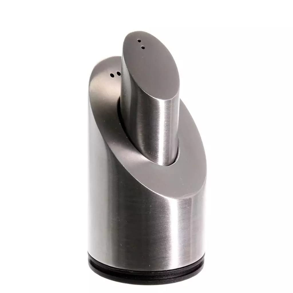 Premium Stainless Steel Salt and Pepper Shakers Set - Airtight Kitchen Seasoning Containers with Adjustable Pour Spout (Silver) - Perfect for Cooking, Dining, and Gift Giving