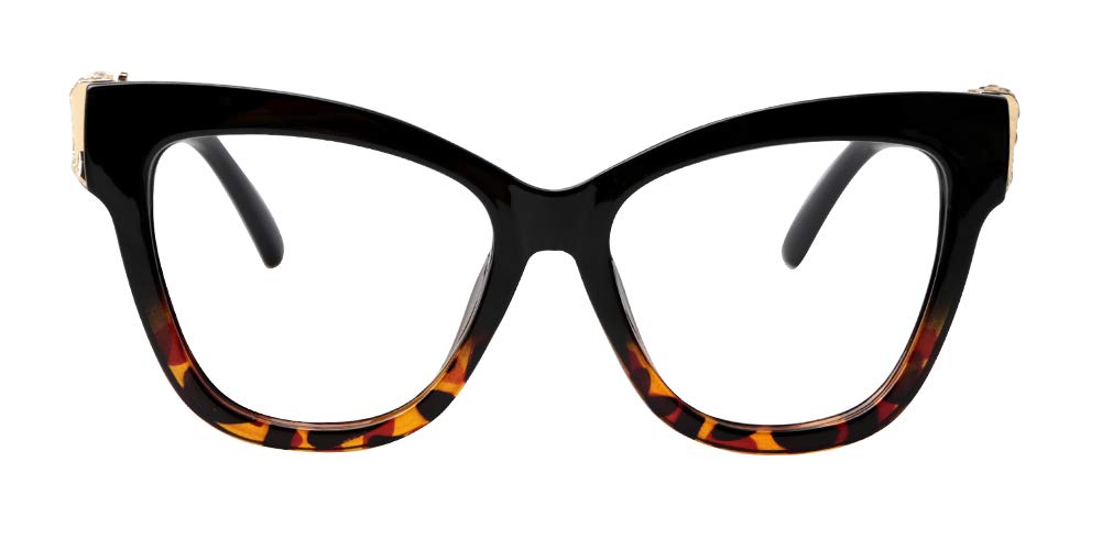 SOOLALA Blue Light Blocking Reading Glasses with Shiny Rhinestones - Stylish Butterfly Frame Computer Glasses for Women, Perfect for Office Work, Screen Time & Night Reading