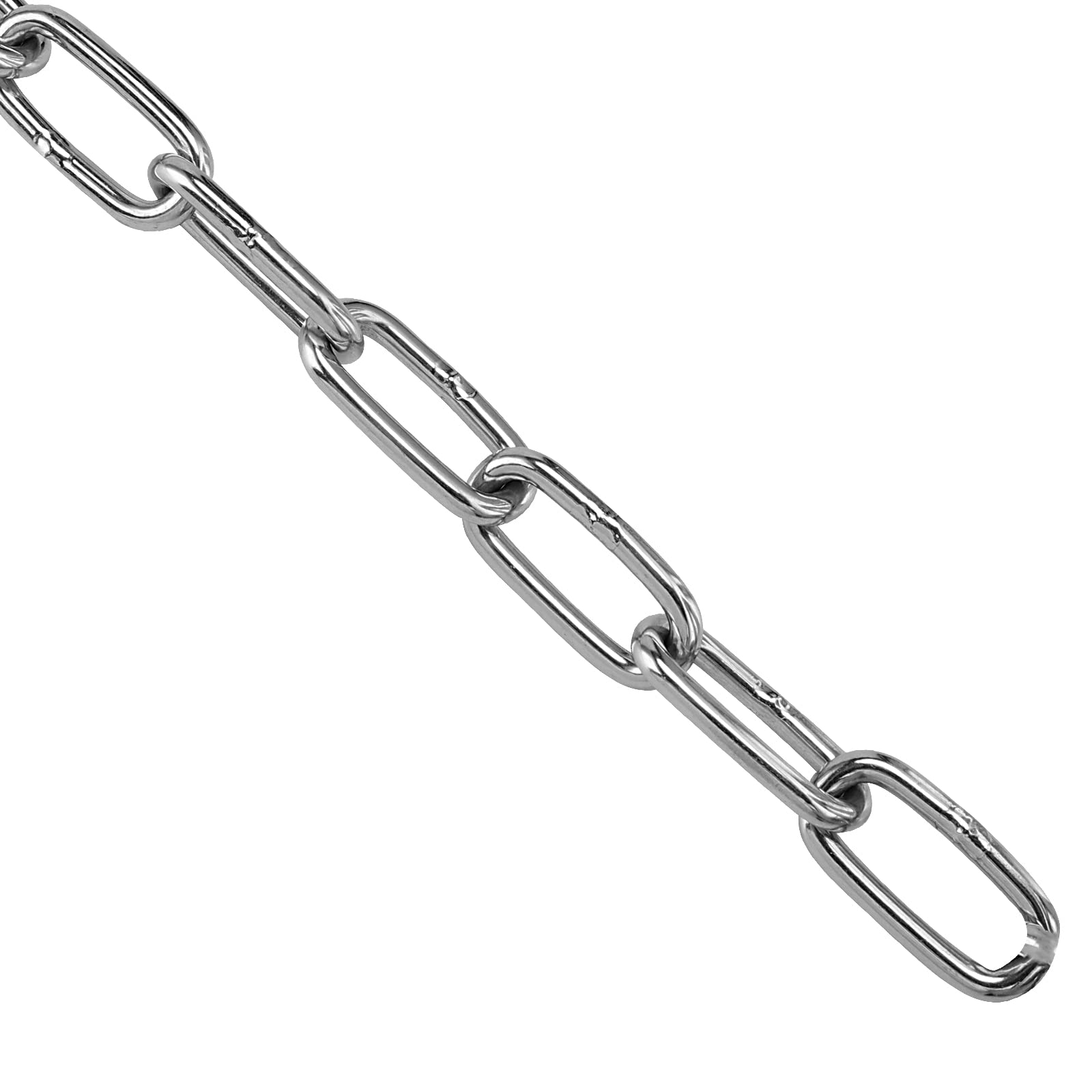 HOZEON 26 Feet x 3/16 Inch 304 Stainless Steel Heavy Duty Utility Chain - Silver | for Hanging, Camping, Guardrail, Swing, Towing | Outdoor, Industrial & Home Use
