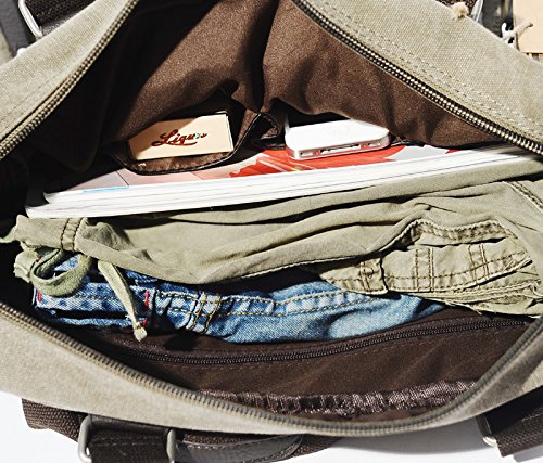 Durable Canvas Messenger Bag for Men - Travel, Work & Gym Shoulder Bag - Casual & Sporty Backpack (Black) - Perfect for Commuting, Outdoor Adventures & Daily Use