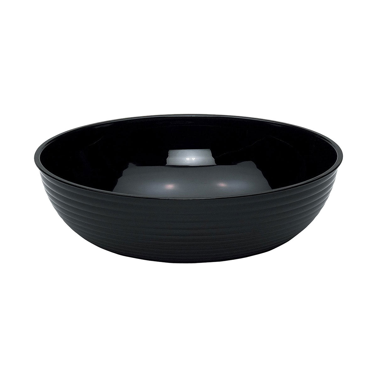 Cambro RSB18CW110 20.2 Qt Round Ribbed Serving Bowl - Black - Durable Commercial Food Container for Restaurants, Catering & Home Kitchen Use