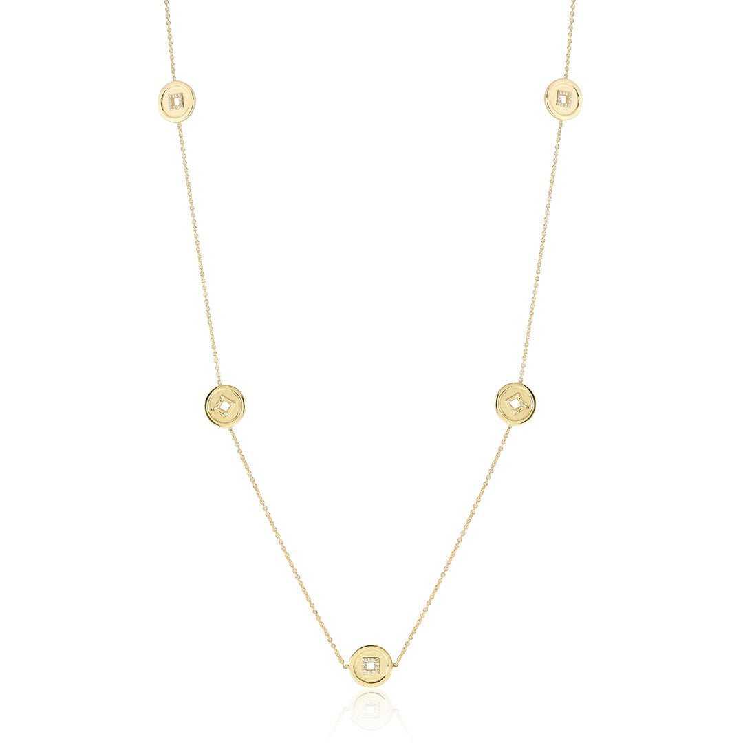 Lucky Coin & Diamond Pendant Necklace for Women - Elegant Jewelry Gift for Birthday, Anniversary & Special Occasions