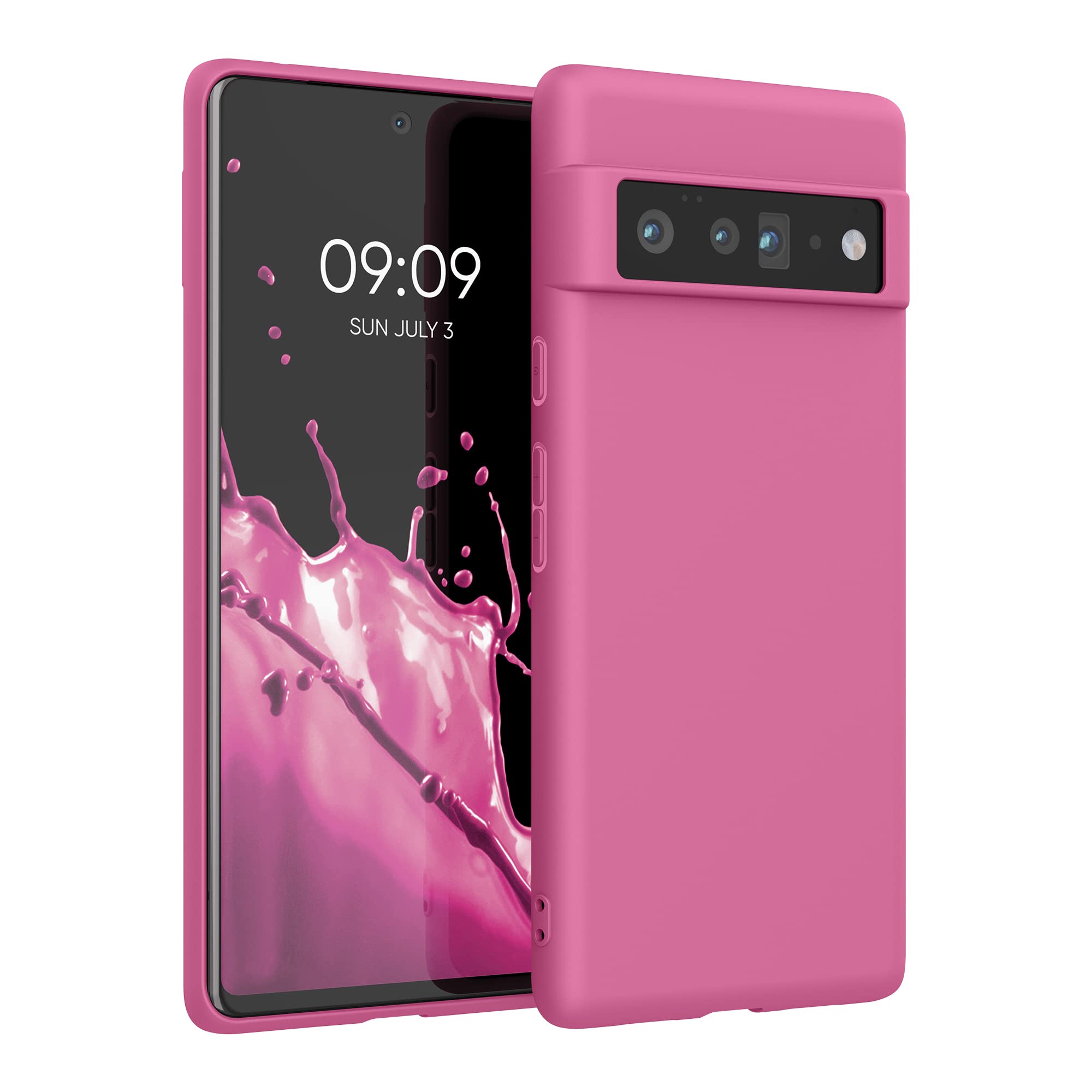 kwmobile TPU Case for Google Pixel 6 Pro - Slim Protective Cover in Carmine Rose - Perfect for Daily Use & Travel