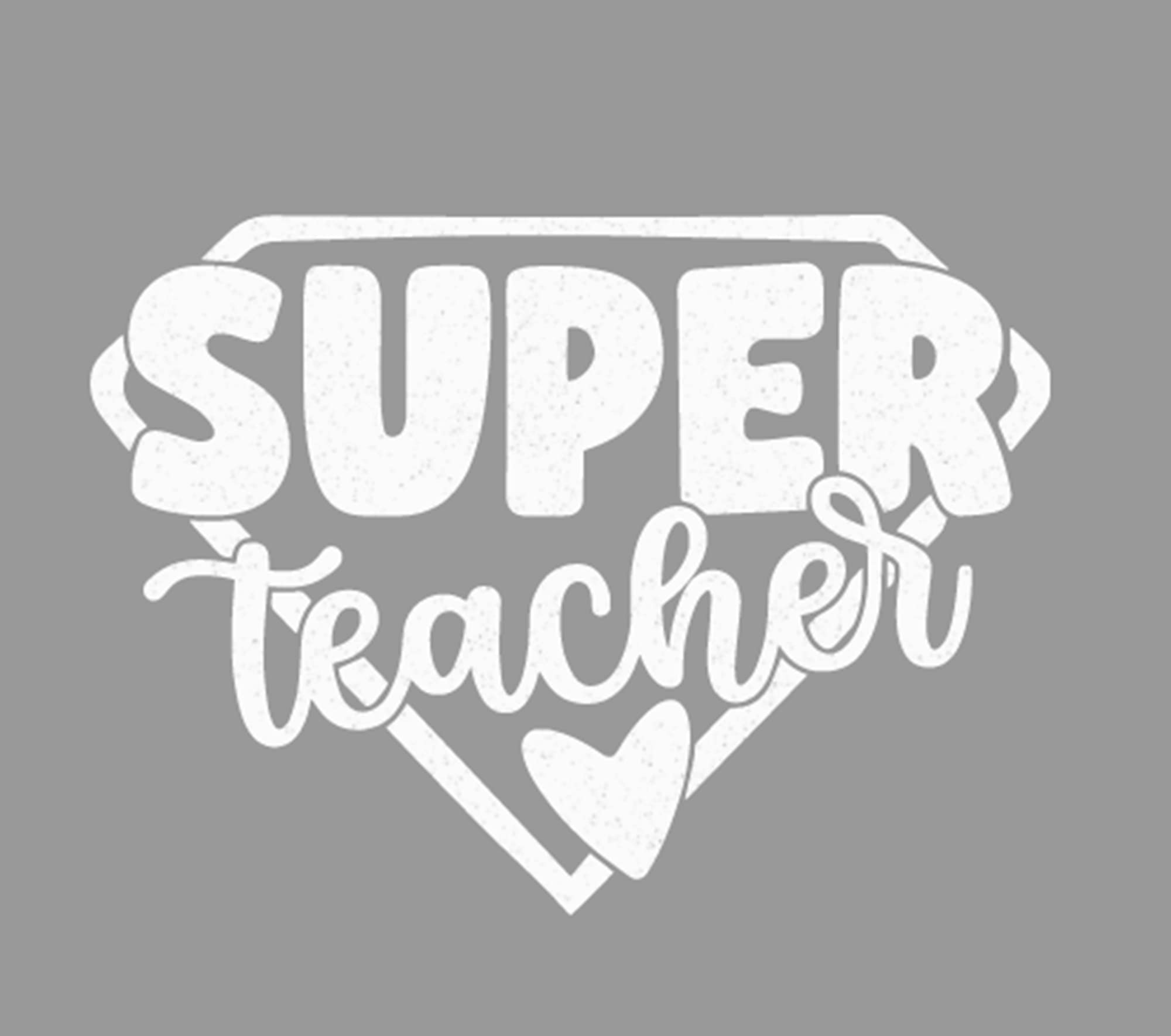 Super Teacher Iron On Decal - School Teacher Transfer HTV Vinyl Patch (White Glitter) | Ready to Press, Custom Size & Color | 5-Minute Application for T-Shirts, Tote Bags & DIY Crafts | Perfect Teacher Appreciation Gift & Classroom Supplies