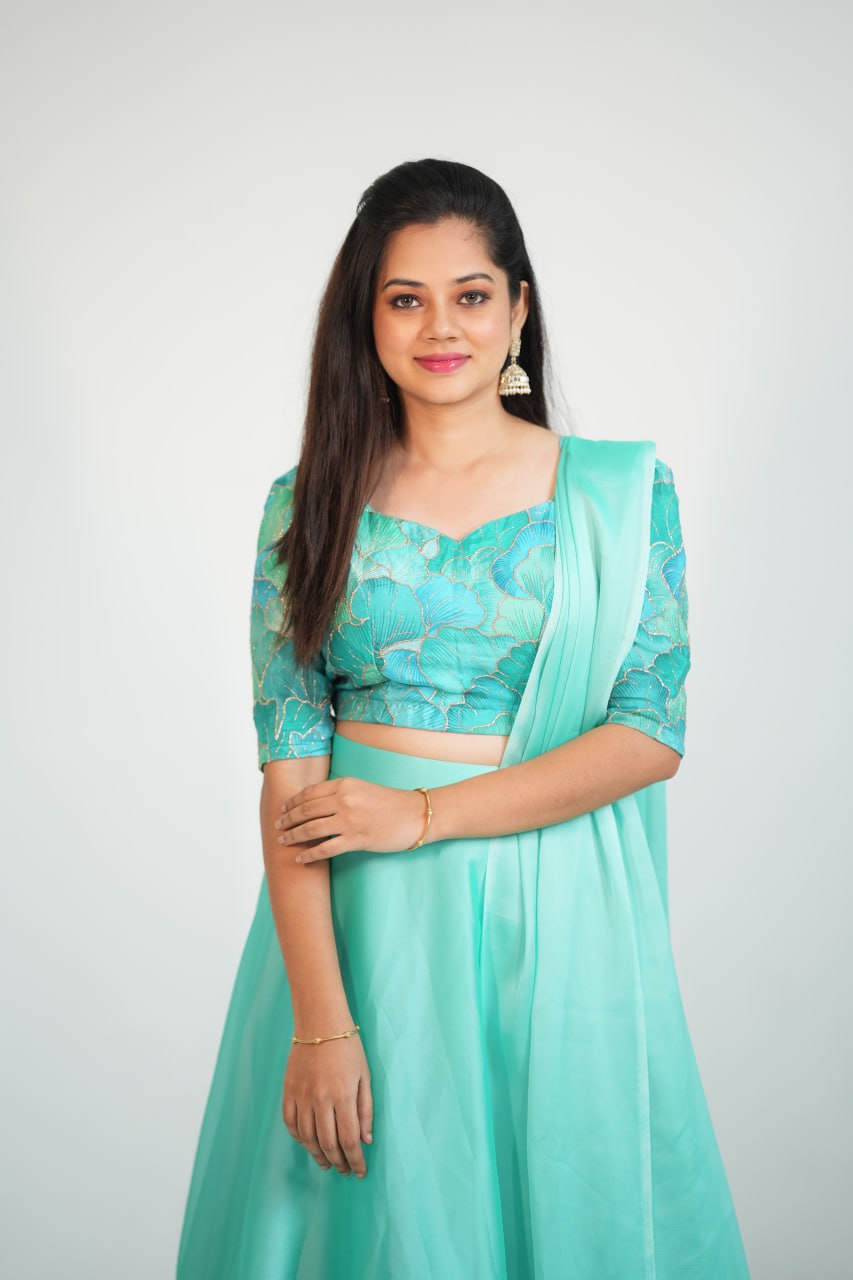DD527 Anitha 3-Layer Crop Top Lehenga Set for Women - Stylish Indian Ethnic Outfit for Weddings, Parties & Festive Occasions
