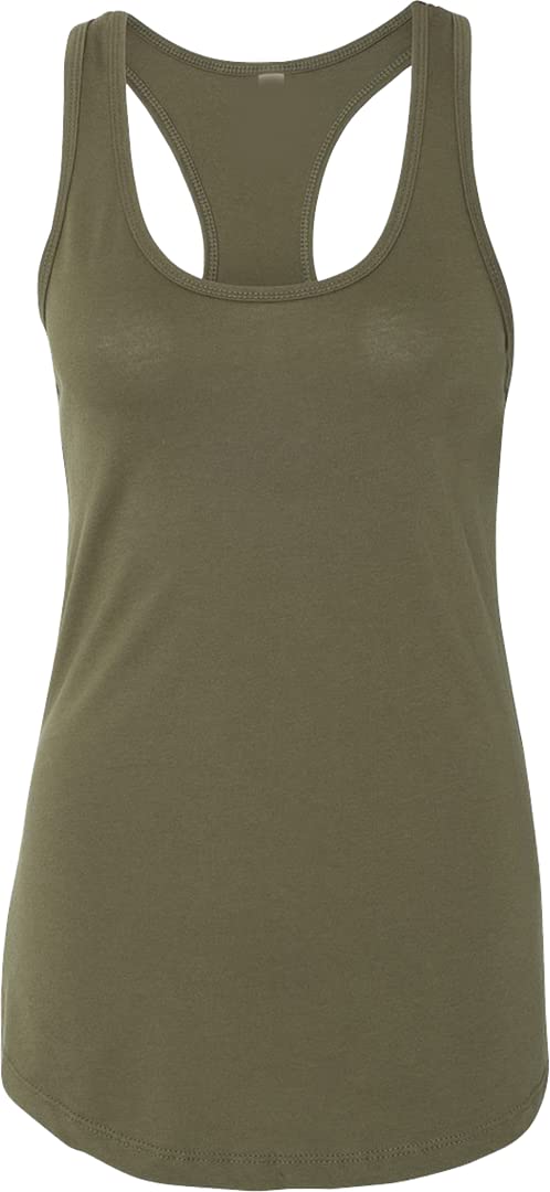 Next Level Apparel NL-1533 Women's Racerback Tank Top - Military Green - Medium | Soft Breathable Workout Shirt for Yoga, Gym & Casual Wear