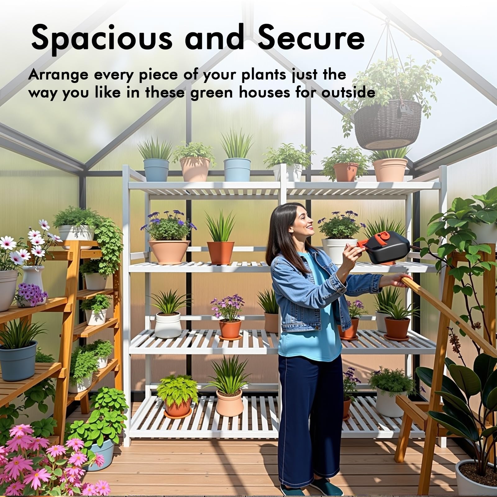 6×4FT Walk-in Greenhouse for Outdoor & Winter Gardening - Durable Aluminum Frame with Weather-Resistant Cover for Vegetables, Plants & Seedlings - Perfect for Backyard, Patio & All-Season Gardening