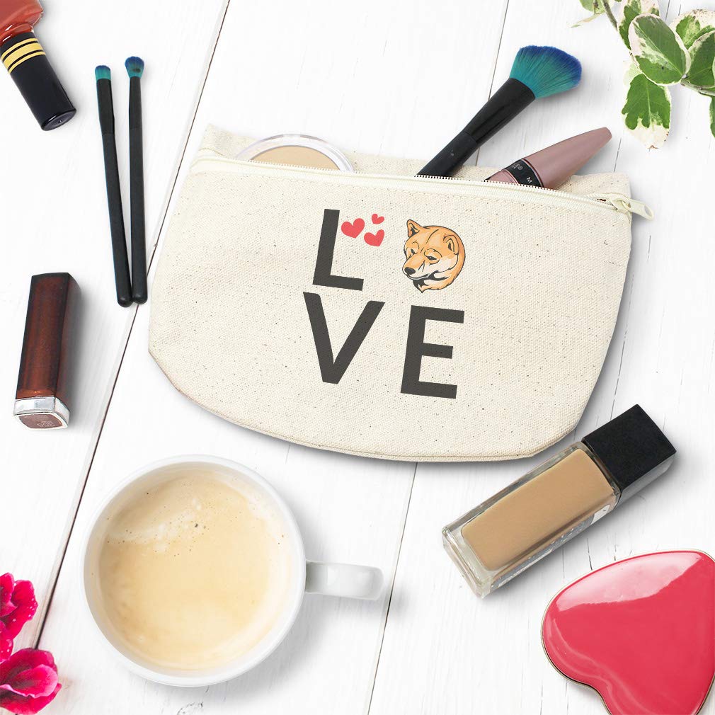 Custom Shiba Inu Dog Makeup Pouch - 9x6 Inch Canvas Tote Bag for School & Travel