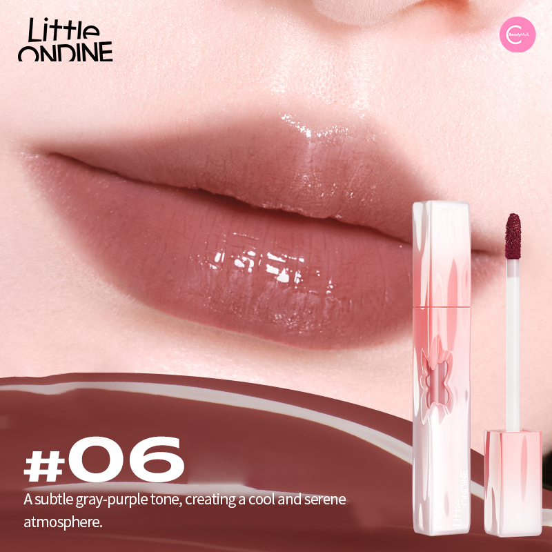 Little Ondine Blooming Heart Lip Glaze - Hydrating Tinted Lip Gloss with Shimmer, Vegan & Cruelty-Free - Perfect for Date Night, Parties & Everyday Wear