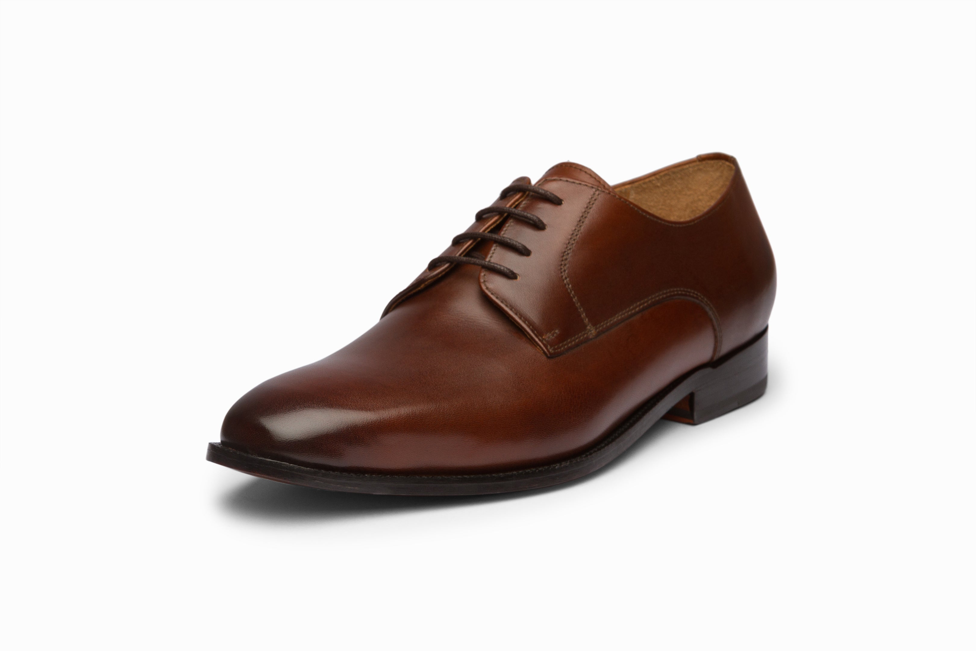 Men's Classic Plain Brown Derby Shoes - Stylish & Comfortable for Business, Casual & Formal Occasions