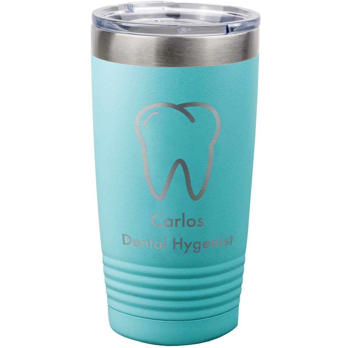 Personalized Coffee Tumbler for Dentists - Custom Insulated Travel Mug for Orthodontists, Pediatric Dentists & Dental Hygienists - Great Gift for Dental Students & Assistants (Teal) - Perfect for Office Use, Clinical Shifts & Coffee Breaks