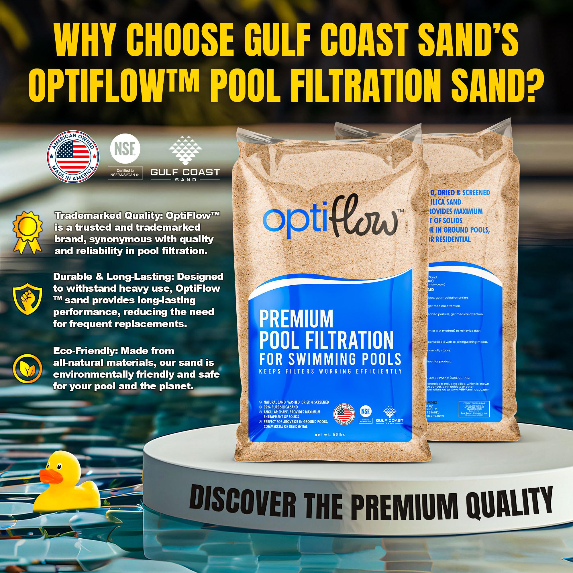 50lb Premium Pool Filter Sand - High Purity Silica for In-Ground & Above Ground Pools | Residential & Commercial Use | 3 Pack | Perfect for Crystal Clear Water & Low Maintenance Pool Care