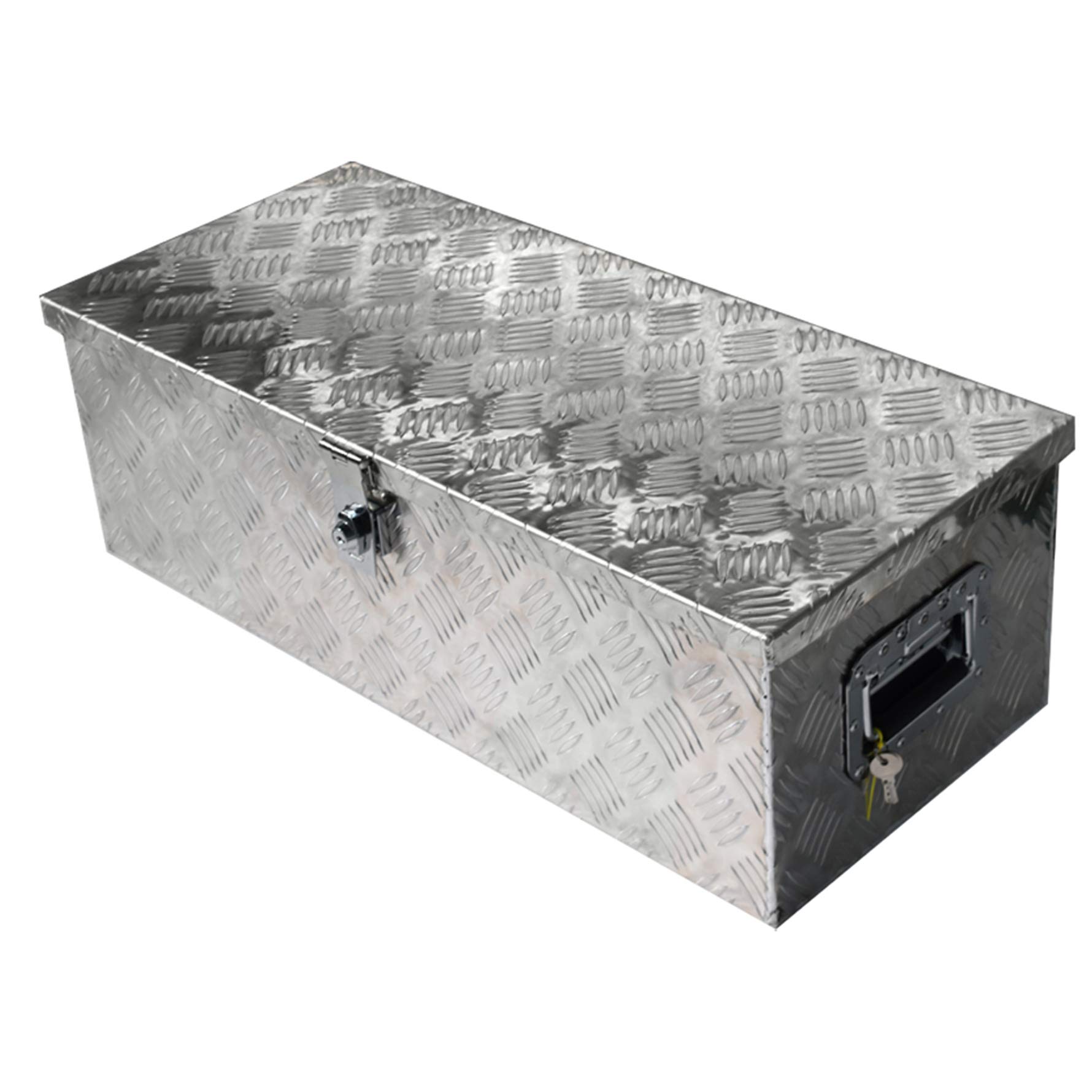 30 Inch Aluminum Tool Box with Lock - 1.5mm Thick Heavy Duty Storage Box for Trailer, Flatbed, RV & Truck | Secure Outdoor Equipment & Tool Organization