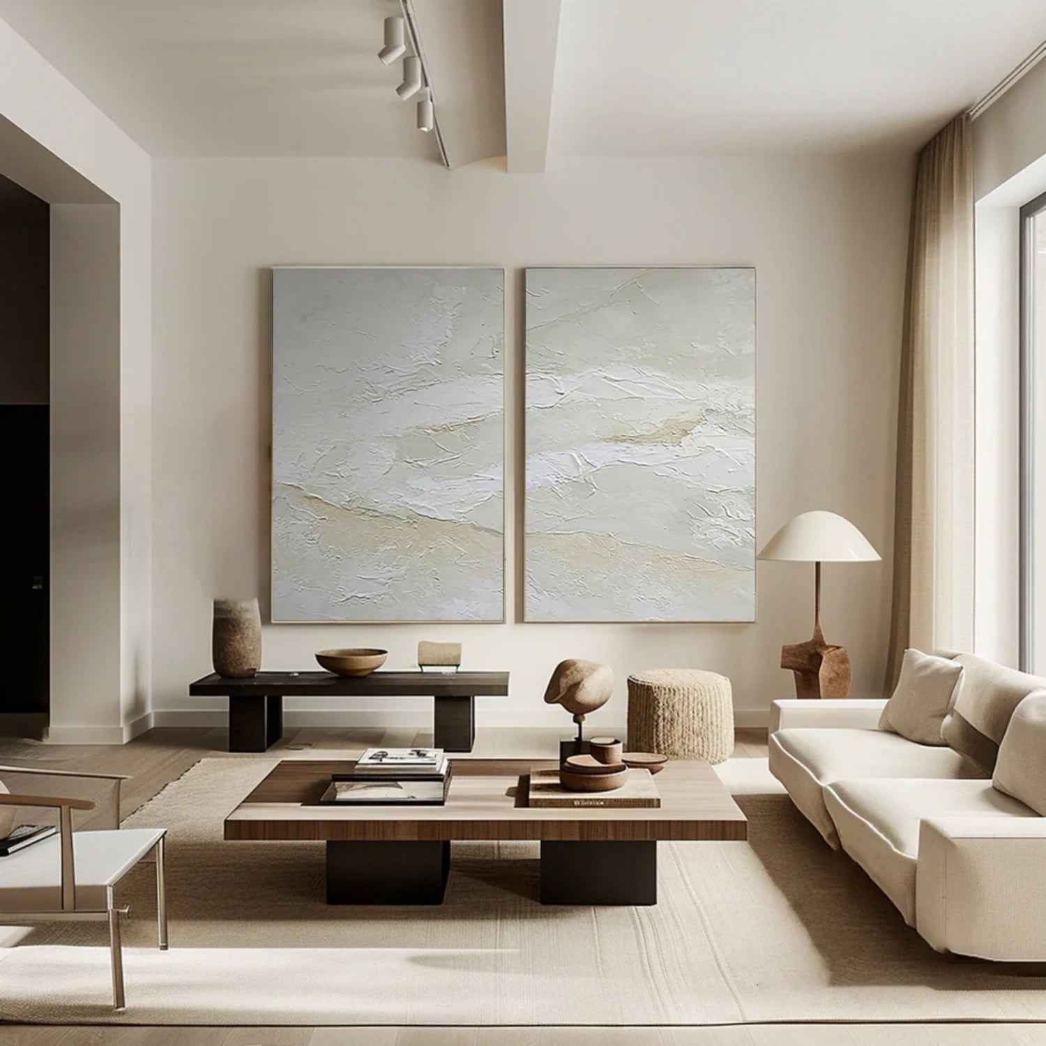 Custom Abstract Tranquility Wall Art Set of 2 - Modern Canvas Paintings for Living Room & Bedroom Decor - Perfect for Home, Office, and Meditation Spaces