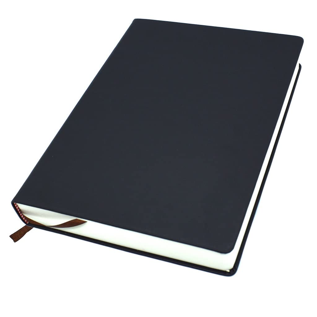 Premium Thick Blank Bullet Journal Notebook - A4/A5/A6 Leather Cover Office Notepad, Handmade Planner for Business & School, Ivory White Paper (Color: Brown, Size: A4) - Perfect for Meetings, Note Taking & Daily Planning