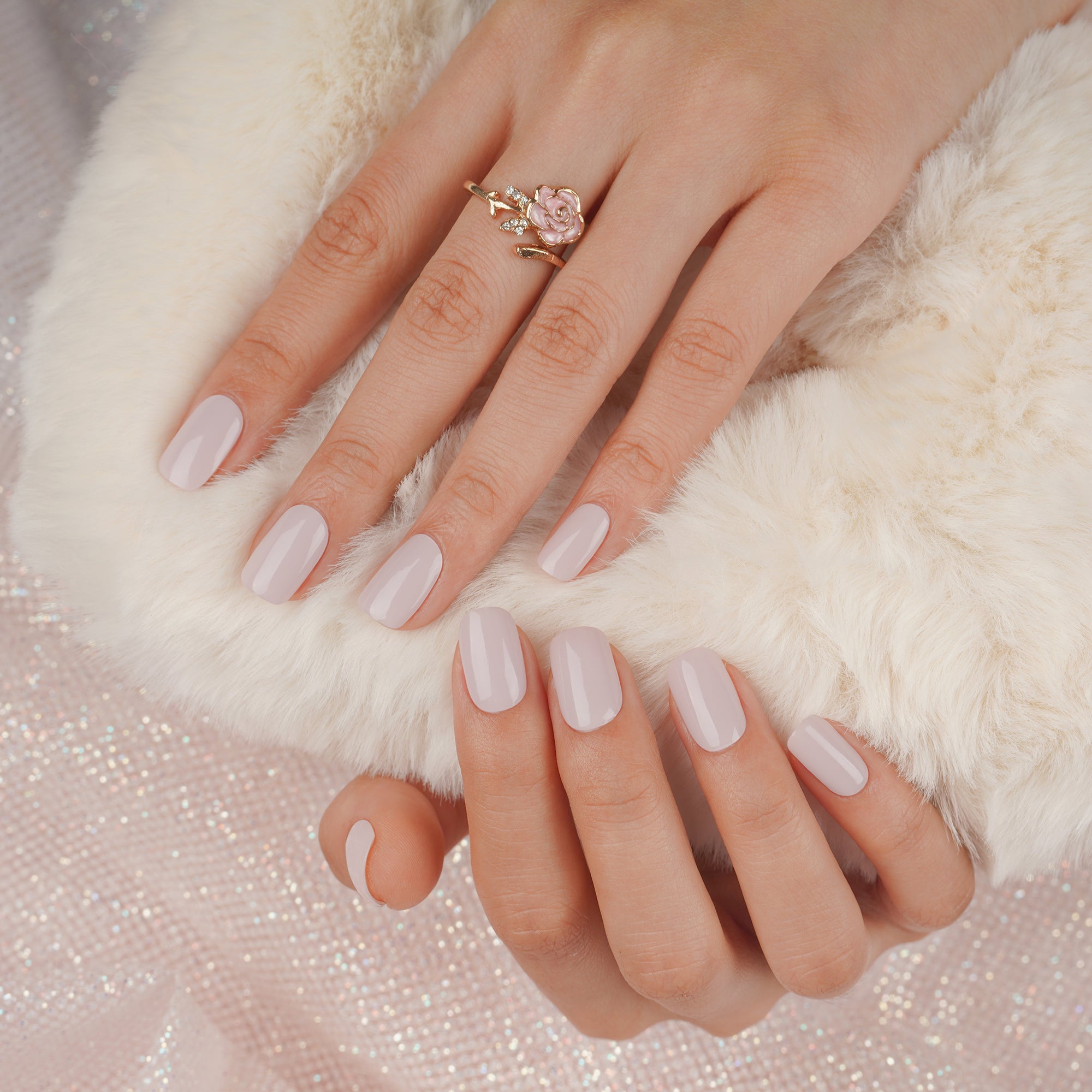 Semi Cured Gel Nail Strips - Sleek Pearl Pink & Pink Mist | DIY Nail Art Kit for Home Manicure & Salon Quality Nails | Perfect for Parties, Weddings & Special Occasions