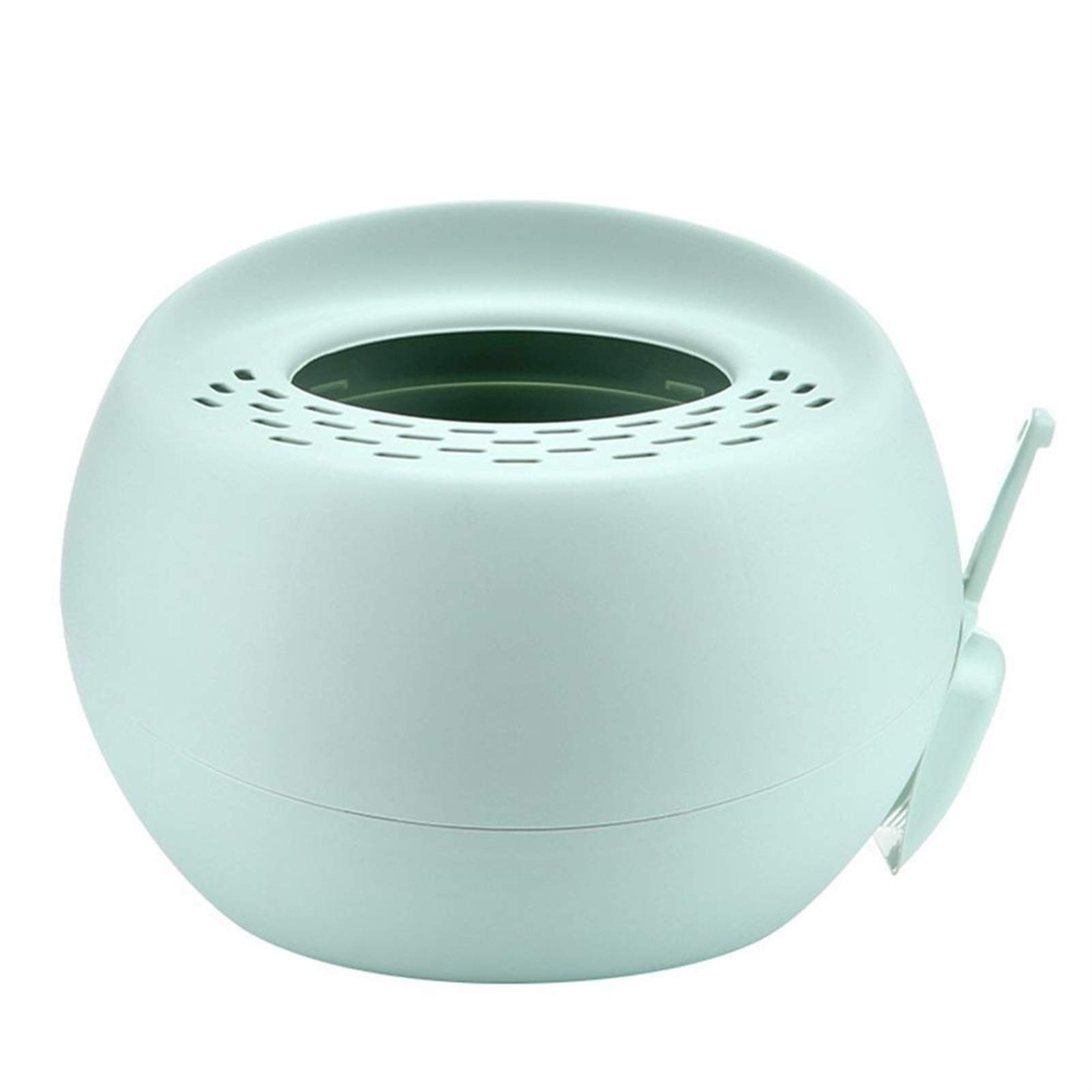 Large Round Top Entry Cat Litter Box - Splash-Proof Enclosed Kitty Toilet with Scoop | Green Pet Supplies for Odor Control & Privacy | Perfect for Small Spaces & Multi-Cat Homes