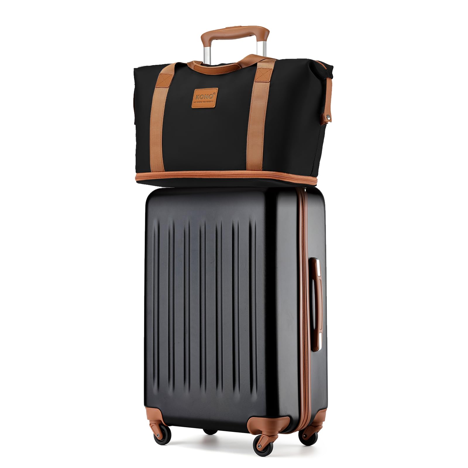 Kono 5-Piece Expandable ABS Hard Shell Luggage Set with Travel Duffel Bag - 28
