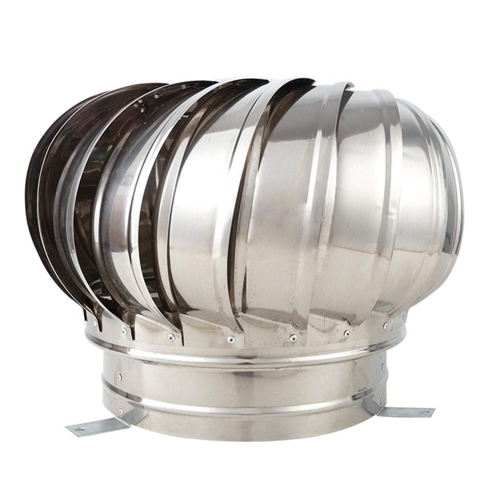 304 Stainless Steel Rotating Chimney Cowl Cap - Anti-Downdraught Spinner Ventilator Fits Most Standard 200mm Chimney Pots | Roof Ventilation & Home Heating Solution