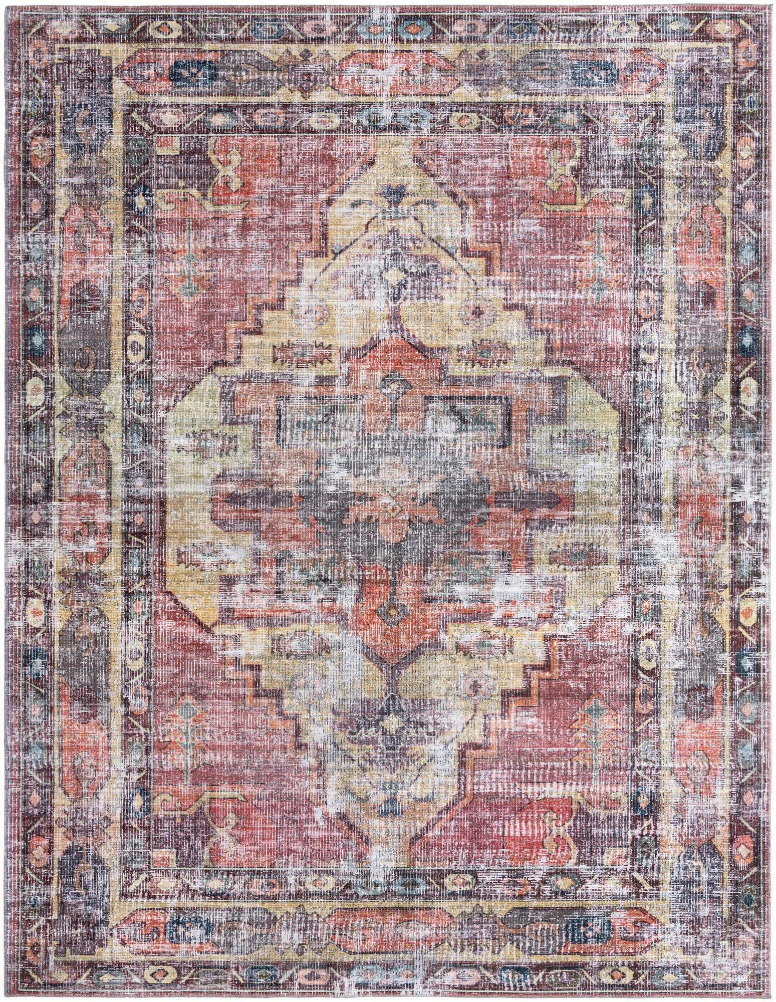 Washable Pink Low-Pile Rug 10' x 13' - Maahru Collection by Rugs.com | Soft & Durable for Living Rooms, Dining Rooms, Open Floor Plans | Perfect for Home Decor, Family Gatherings & High-Traffic Areas