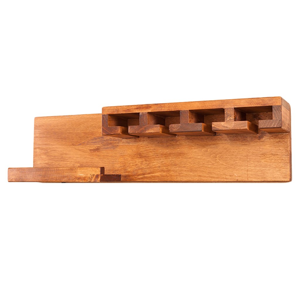 Premium Solid Wood Wall Mounted Wine Rack - Holds 3 Bottles with Glass Holder for Kitchen, Living Room & Dining Room Decor - Natural Wood Color (Size: 70x12x18cm) - Perfect for Home Bars, Wine Cellars & Entertaining Spaces