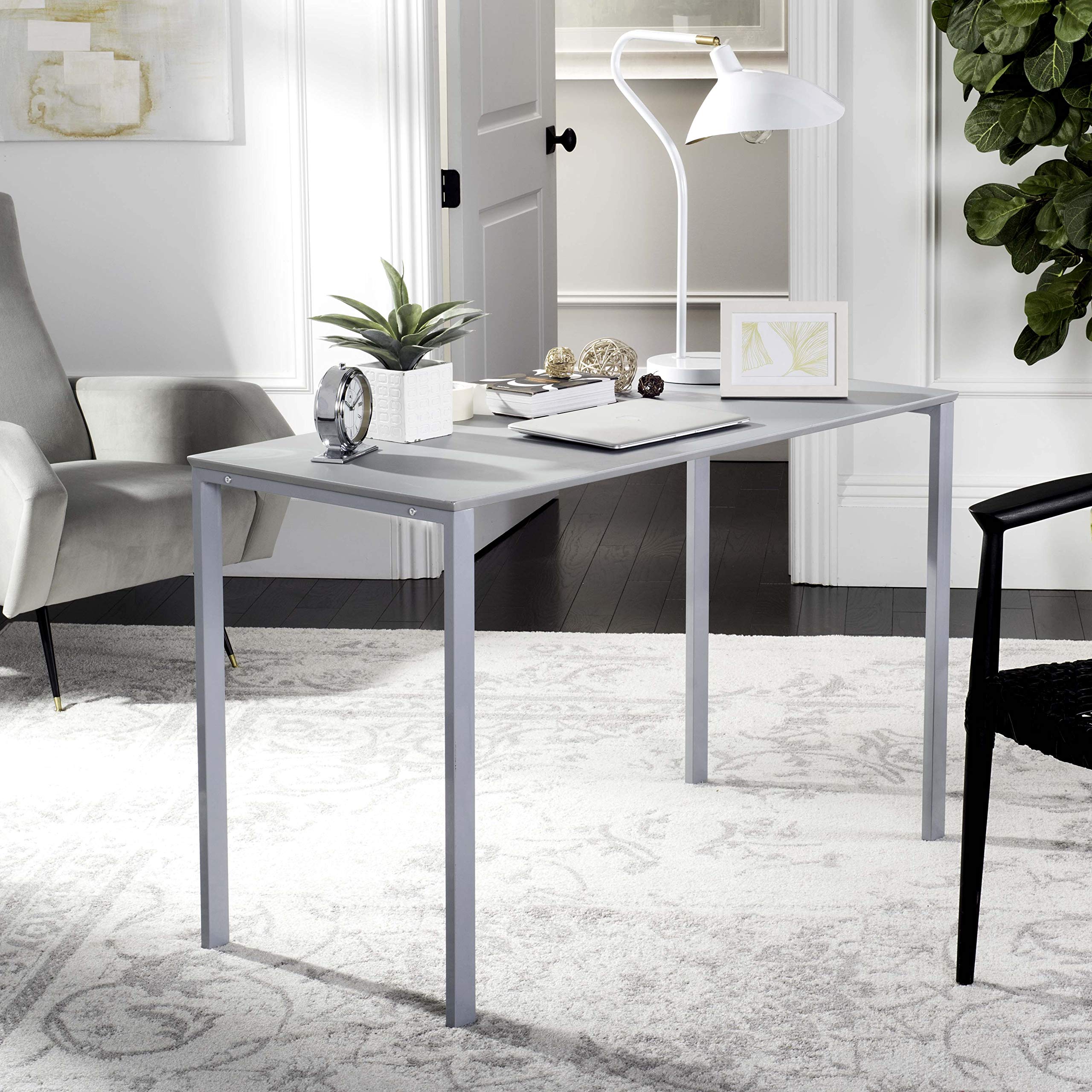 Safavieh Home Collection Dalit 47-inch Grey Writing Desk - Modern Study Desk for Home Office, Small Spaces & Dorm Rooms