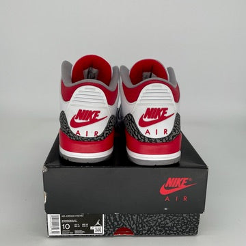Air Jordan 3 Retro 'Fire Red' Men's Basketball Shoes - Size 10 (DN3707-160) | Authentic Nike Sneakers for Running, Gym & Streetwear Fashion