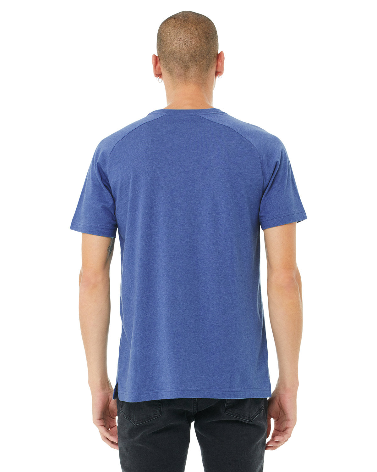 Bella + Canvas 3201 Men's Heather CVC Raglan T-Shirt - Soft Comfort Fit Short Sleeve Tee for Casual Wear, Gym & Everyday Outfits