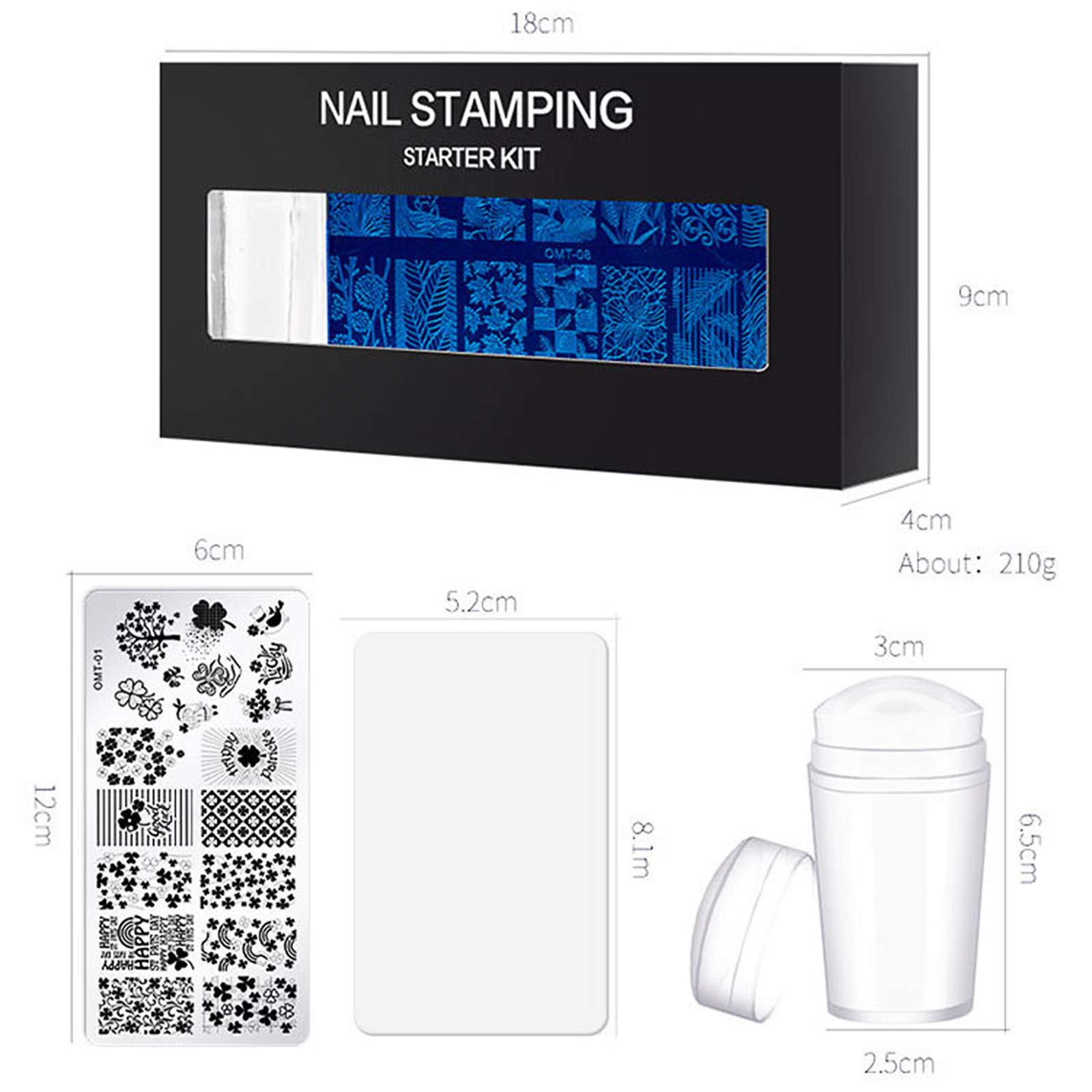 LAURAG 10Pcs Nail Stamping Plates Set with Silicone Clear Stamper & Scraper - Floral & Geometric Nail Art Designs for Professional & DIY Manicures - Perfect for Home Salon, Nail Parties & Gift Giving